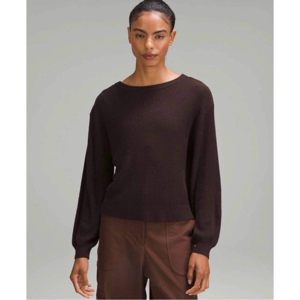 NWOT Lululemon Reversible Crossover Sweater In Espresso - Picture 3 of 16